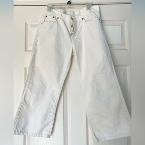 Levi's Boyfriend Cut White Denim Jeans Crop Cropped Capri’s Size 30